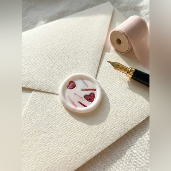 Handmade Other - Royal Icing Sprinkle Wax Seals Peel & Stick Faux Icing Valentine Wedding Invite